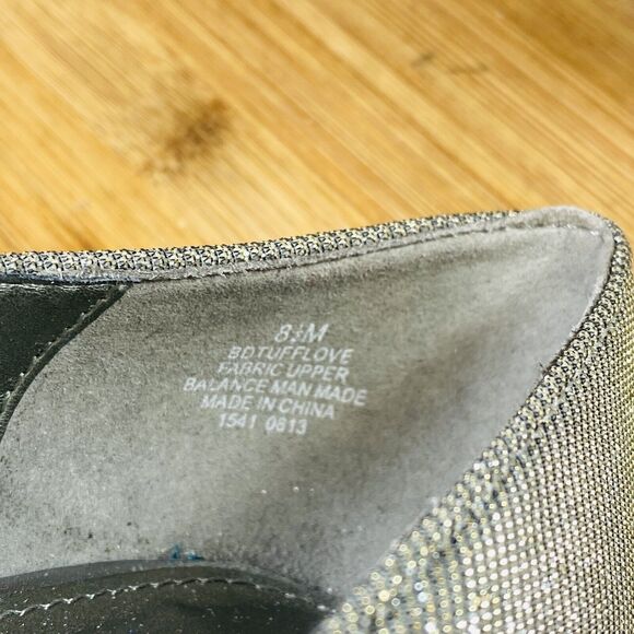 Bandolino Womens BDTufflove Wedge Heel Metallic Silver Sparkle Peep Toe Sz 8.5M - Picture 10 of 11